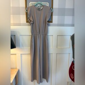 Wilfred Taupe Jumpsuit with Ruffle Sleeves Size Small